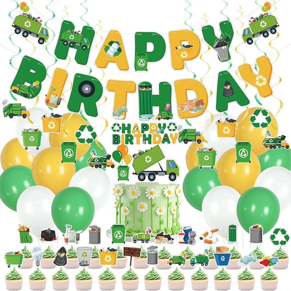 Garbage Truck Birthday Party Supplies _ Complete Decor & Favor Guide