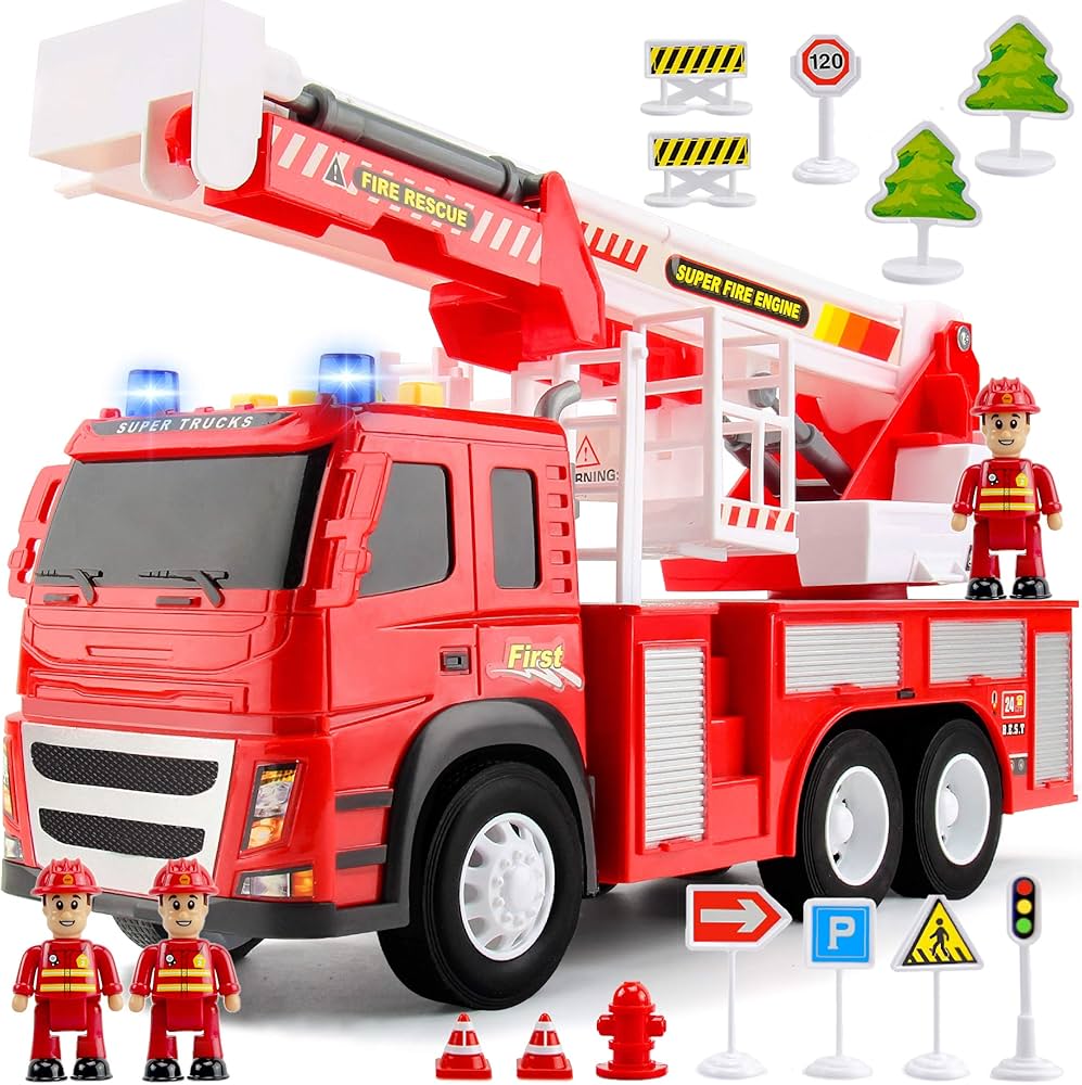 Toy Fire Truck with Lights & Sounds _ Realistic Play
