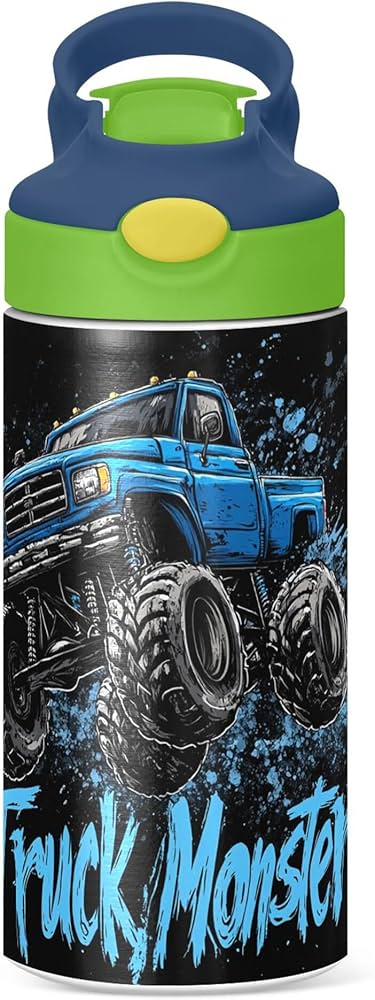 Monster Truck Water Bottle_ Durable & Spill-Proof Designs