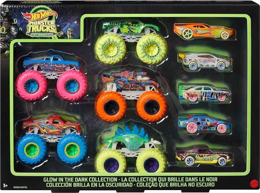 Hot Wheels Monster Trucks_ Glow in the Dark & Fire Models