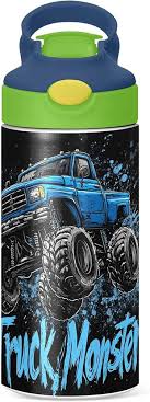Monster Truck Water Bottle_ Durable & Spill-Proof Designs