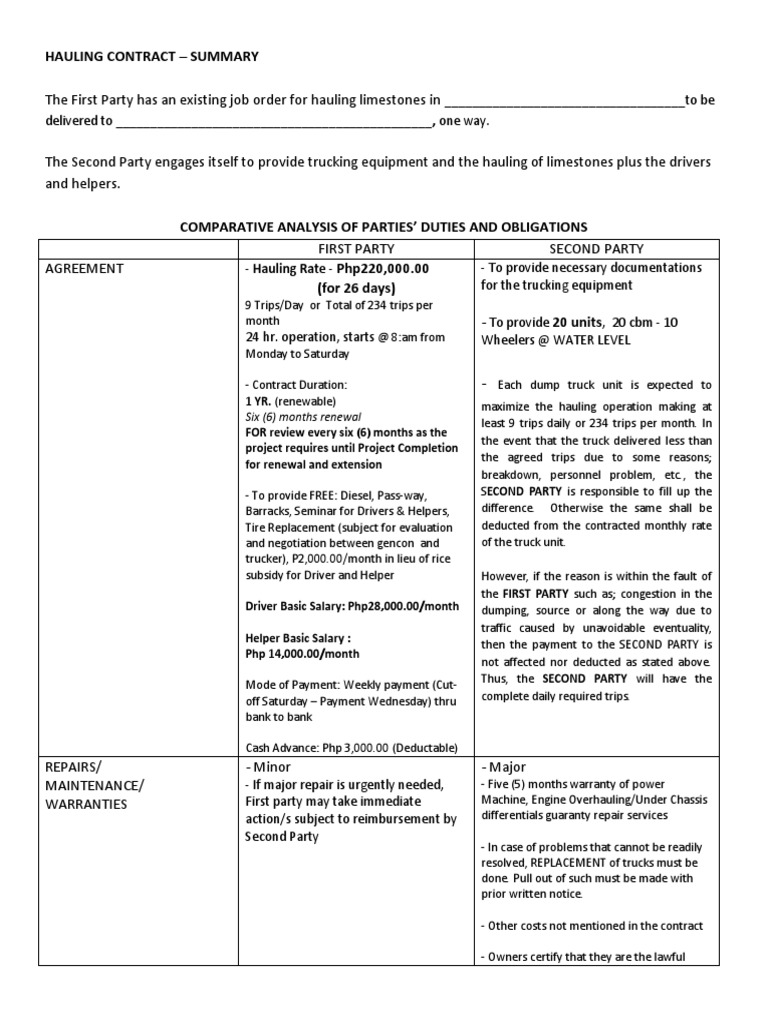 Dump Truck Hauling Contracts Explained for New Owners